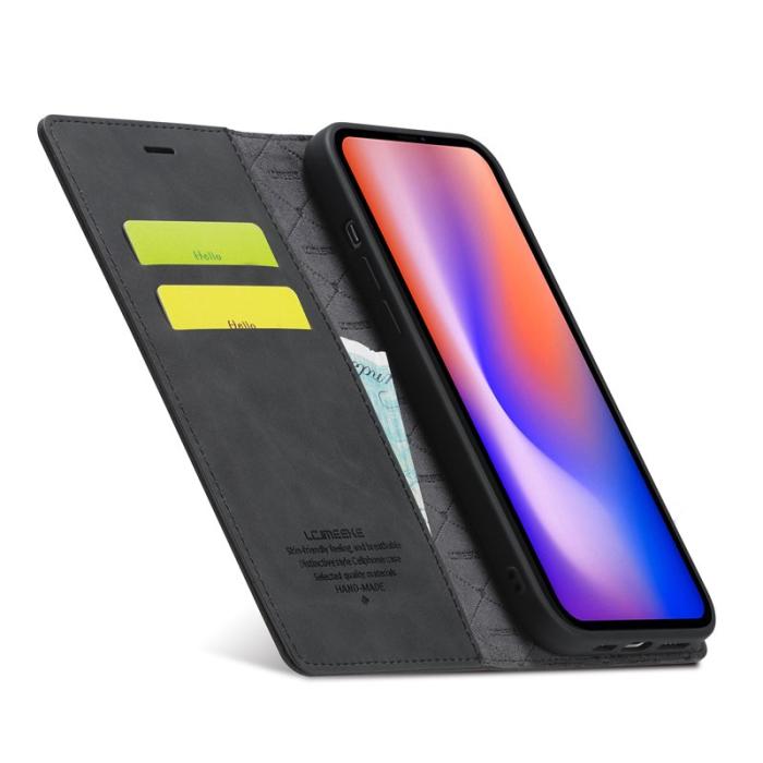 LC.imeeke - LC.IMEEKE Fodral för iPhone 12 / 12 Pro - Äkta läder - Svart