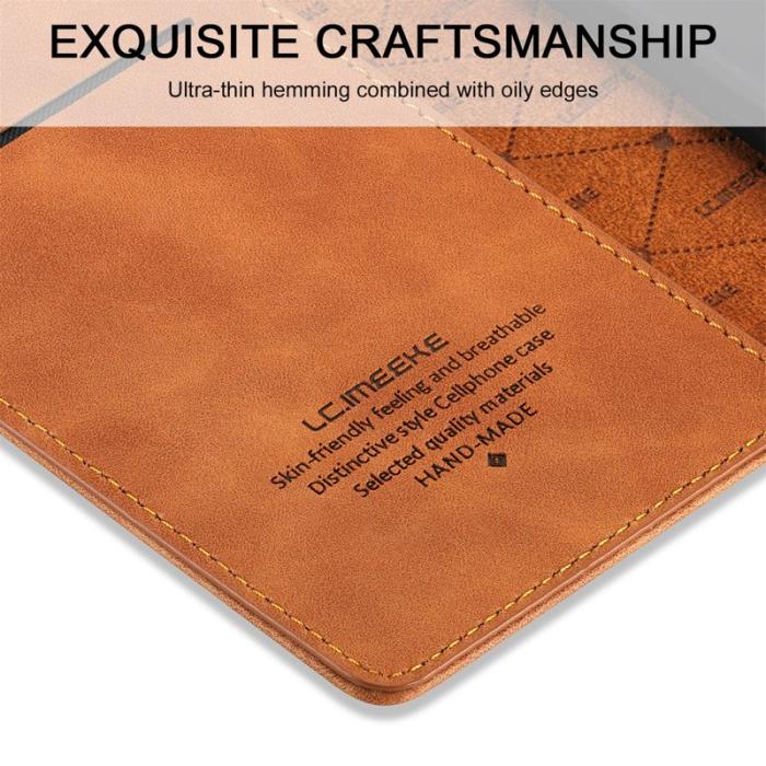 LC.imeeke - LC.IMEEKE Fodral för iPhone 15 - Mikrofiberläder - Brun