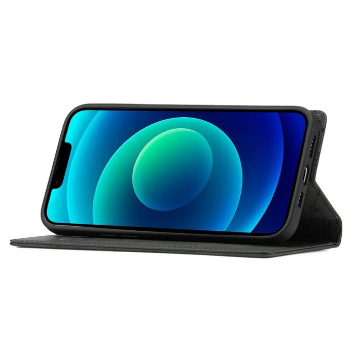 LC.imeeke - LC.IMEEKE Fodral för iPhone 15 - Mikrofiberläder - Svart