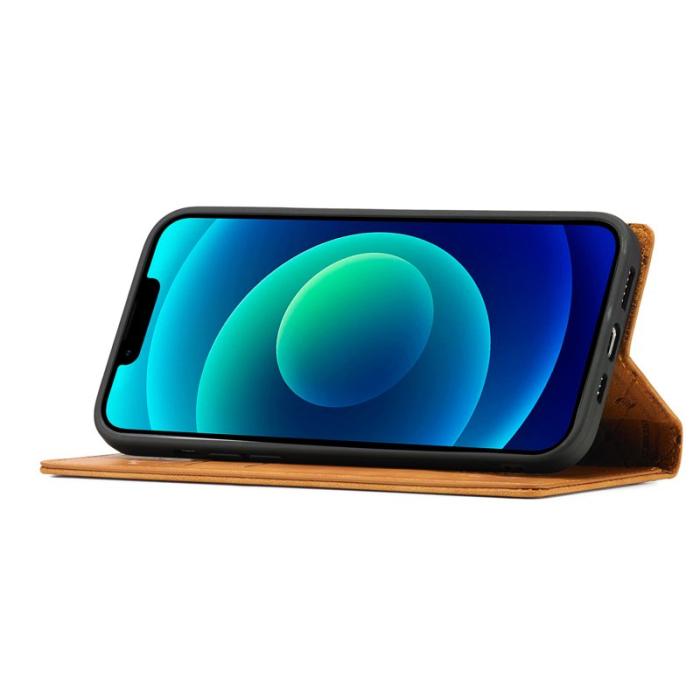 LC.imeeke - LC.IMEEKE Fodral för iPhone 15 Plus - Äkta läder - Brun