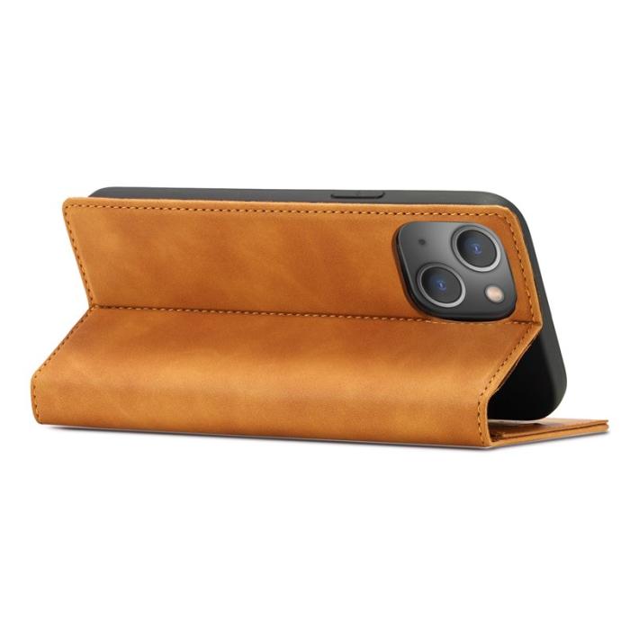 LC.imeeke - LC.IMEEKE Fodral för iPhone 15 Plus - Äkta läder - Brun