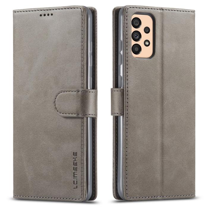 LC.imeeke - LC.IMEEKE Fodral för Samsung Galaxy A33 5G - Äkta läder - Grå