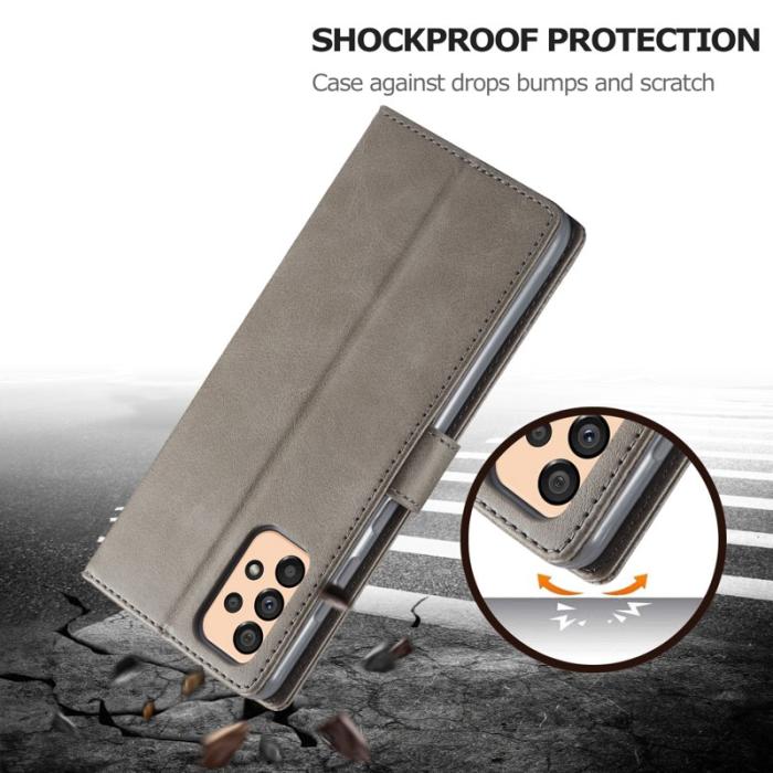 LC.imeeke - LC.IMEEKE Fodral för Samsung Galaxy A33 5G - Äkta läder - Grå