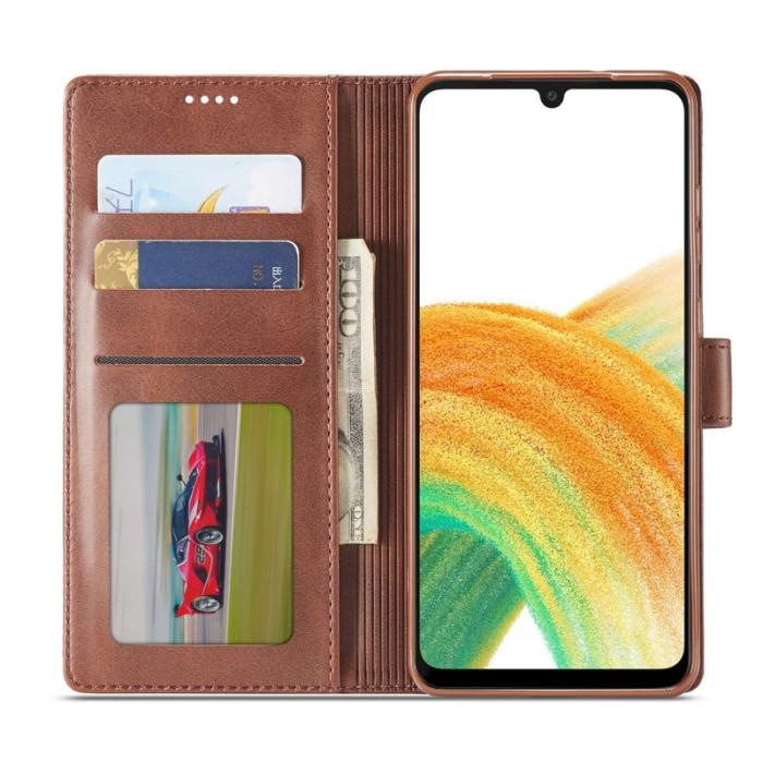 LC.imeeke - LC.IMEEKE Fodral för Samsung Galaxy A33 5G - Äkta läder - Svart