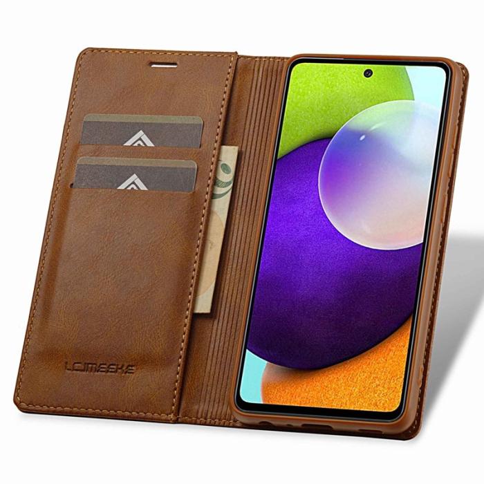 LC.imeeke - LC.IMEEKE Plånboksfodral för Samsung Galaxy A53 5G - Konstläder - Brun