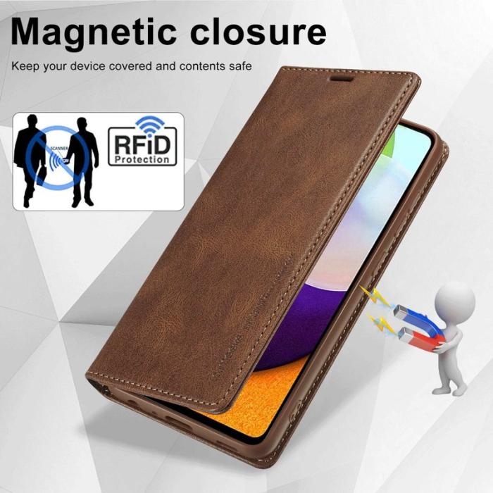 LC.imeeke - LC.IMEEKE Plånboksfodral för Samsung Galaxy A53 5G - Konstläder - Brun