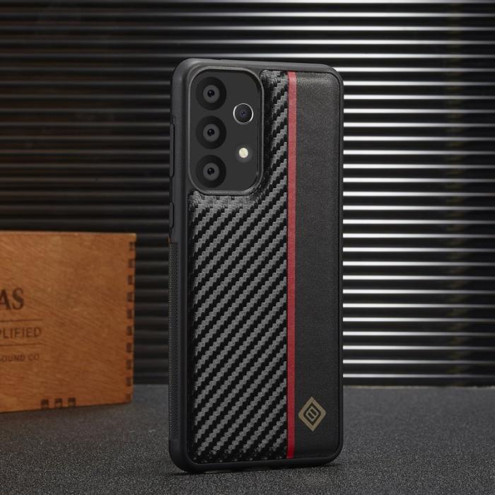 LC.imeeke - LC.IMEEKE Fodral för Samsung Galaxy A53 5G - Äkta läder - Svart