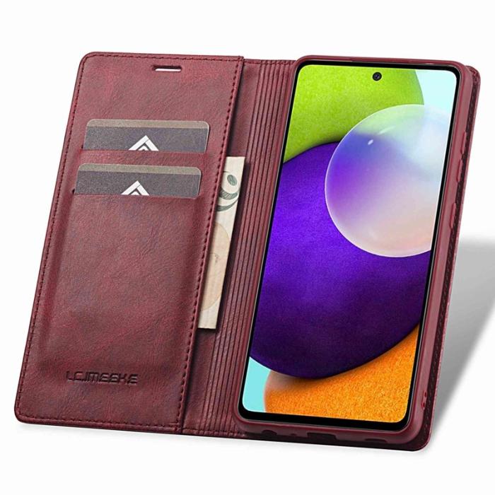 LC.imeeke - LC.IMEEKE Fodral för Samsung Galaxy A53 5G - Röd - Äkta läder