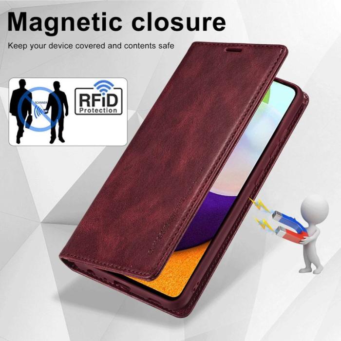 LC.imeeke - LC.IMEEKE Fodral för Samsung Galaxy A53 5G - Röd - Äkta läder