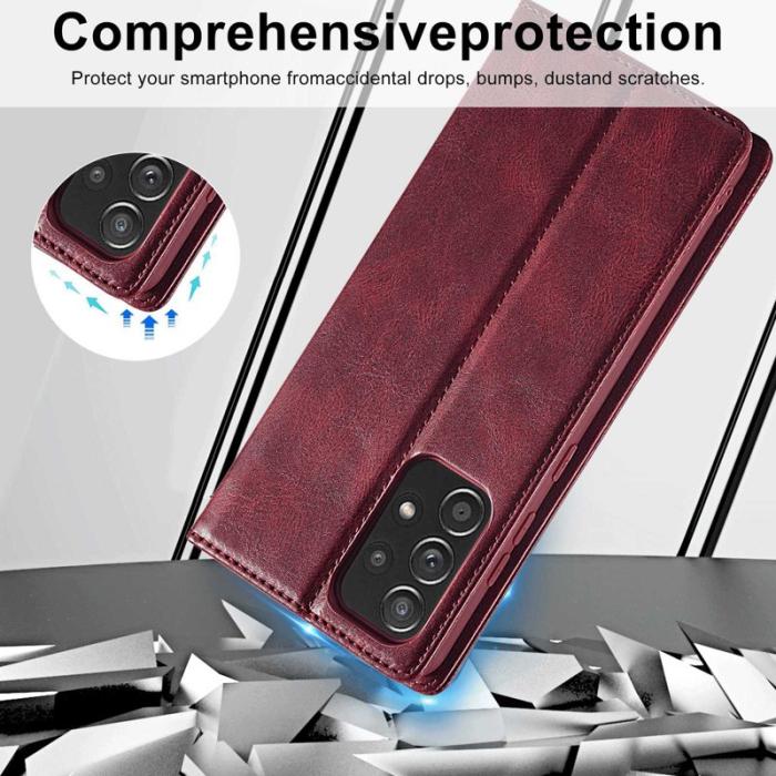 LC.imeeke - LC.IMEEKE Fodral för Samsung Galaxy A53 5G - Röd - Äkta läder