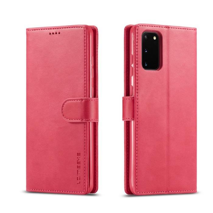 LC.imeeke - LC.IMEEKE Fodral för Samsung Galaxy S20 4G/S20 5G - Äkta läder - Rosé