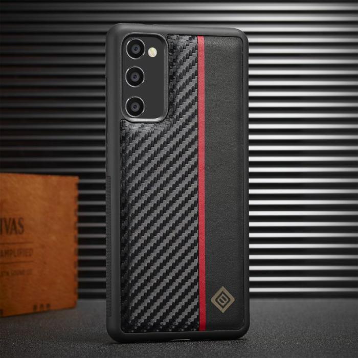 LC.imeeke - LC.IMEEKE Fodral för Samsung Galaxy S20 FE - Äkta läder - Svart