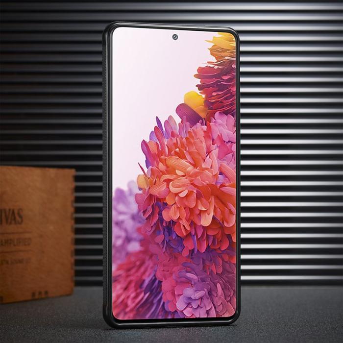 LC.imeeke - LC.IMEEKE Fodral för Samsung Galaxy S20 FE - Äkta läder - Svart