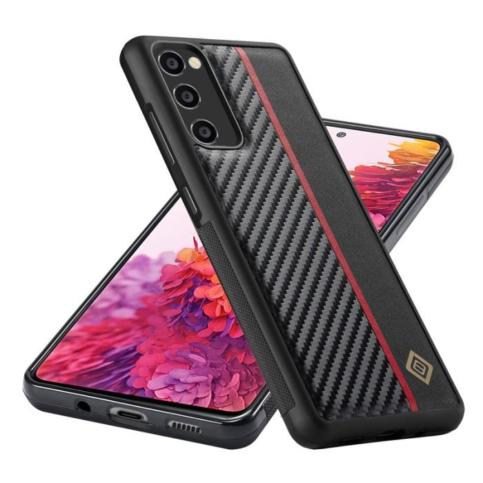 LC.imeeke - LC.IMEEKE Fodral för Samsung Galaxy S20 FE - Äkta läder - Svart