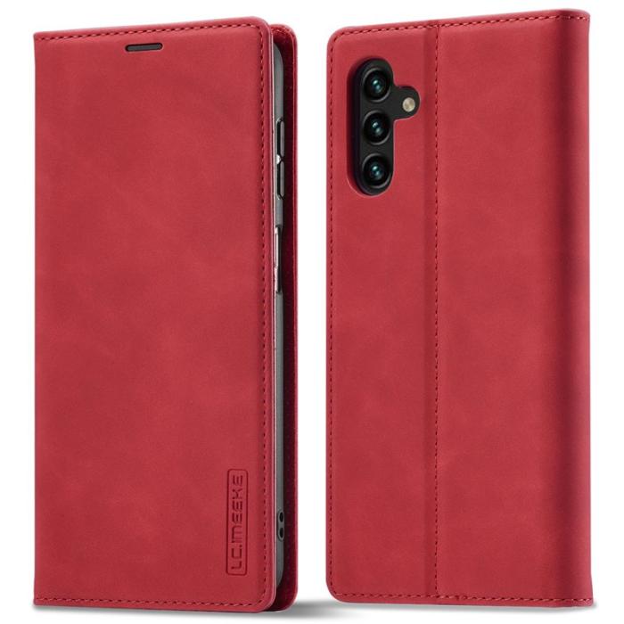 LC.imeeke - LC.IMEEKE Fodral för Samsung Galaxy S23 FE - Mikrofiberläder - Röd