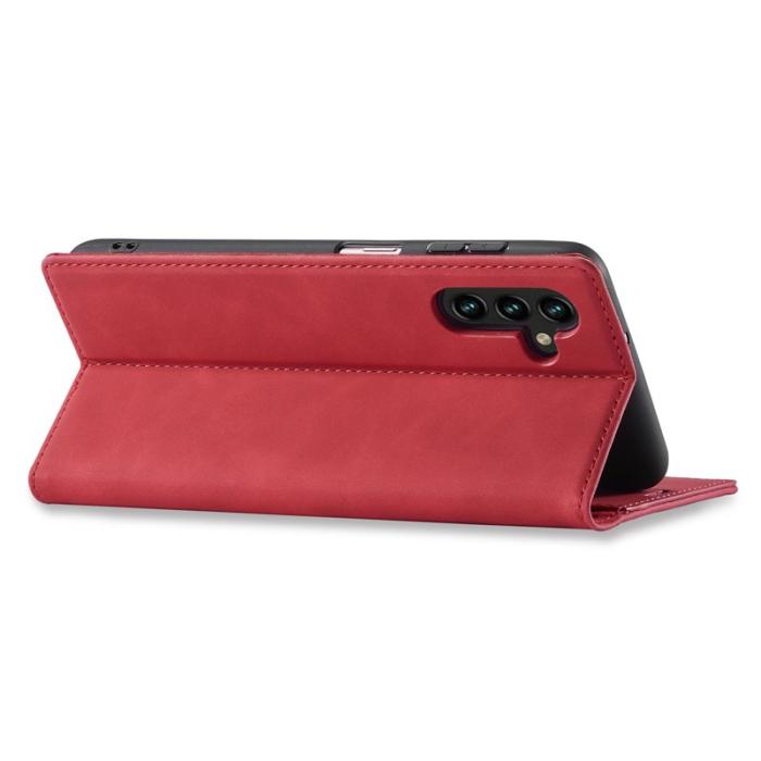 LC.imeeke - LC.IMEEKE Fodral för Samsung Galaxy S23 FE - Mikrofiberläder - Röd
