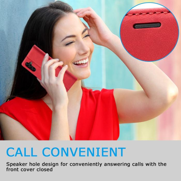 LC.imeeke - LC.IMEEKE Fodral för Samsung Galaxy S23 FE - Mikrofiberläder - Röd