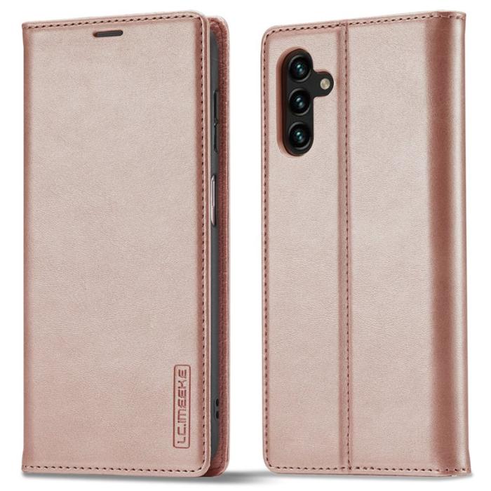 LC.imeeke - LC.IMEEKE Fodral för Samsung Galaxy S23 FE - Mikrofiberläder - Roséguld