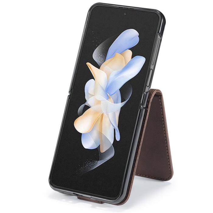 LC.imeeke - LC.IMEEKE Fodral för Samsung Galaxy Z Flip7 FE 5G - Äkta läder - Brun