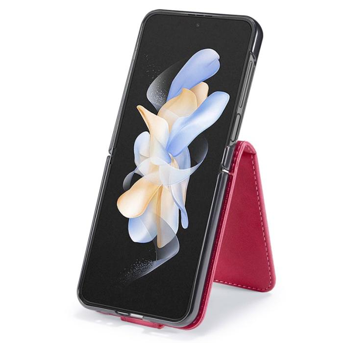 LC.imeeke - LC.IMEEKE Fodral för Samsung Galaxy Z Flip7 FE 5G - Äkta läder - Rosa