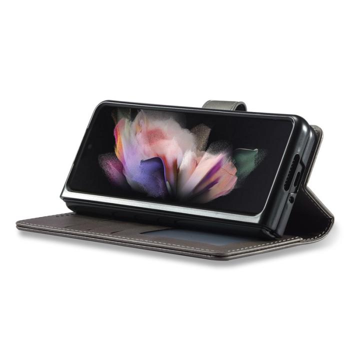 LC.imeeke - LC.IMEEKE Fodral för Samsung Galaxy Z Fold3 5G - PU Läder - Grå