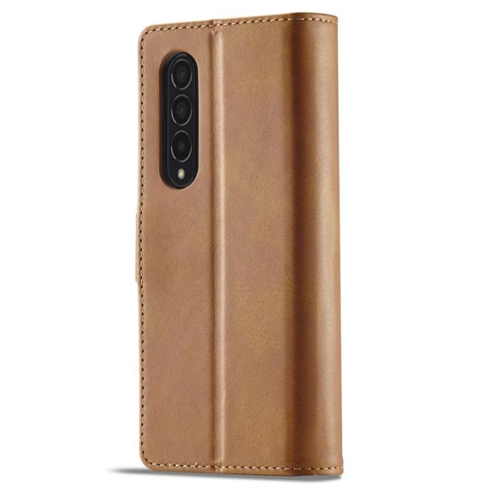 LC.imeeke - LC.IMEEKE Fodral för Samsung Galaxy Z Fold3 5G - PU Läder - Ljusbrun