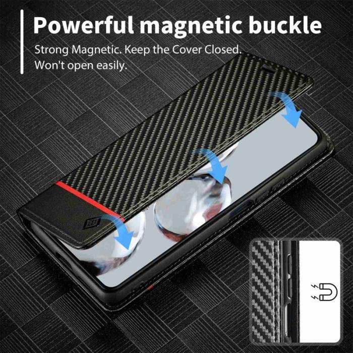 LC.imeeke - LC.IMEEKE Fodral för Xiaomi 12T 5G - Äkta läder - Svart