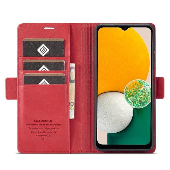 LC.imeeke - LC.IMEEKE Fodral Samsung Galaxy A14 4G/5G - Äkta läder - Röd