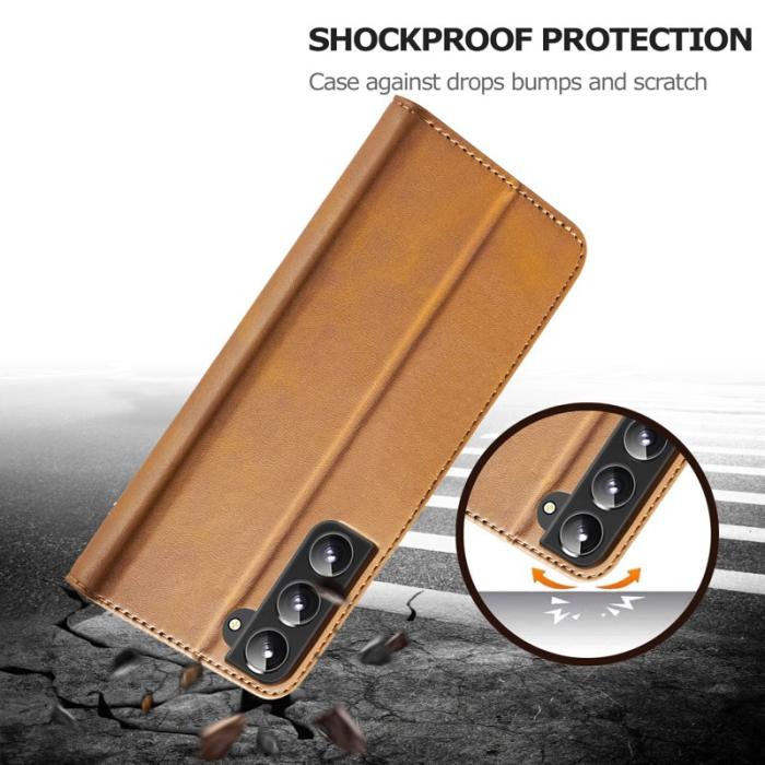 LC.imeeke - LC.IMEEKE Fodral Samsung Galaxy S21 PU Läder - Ljusbrun