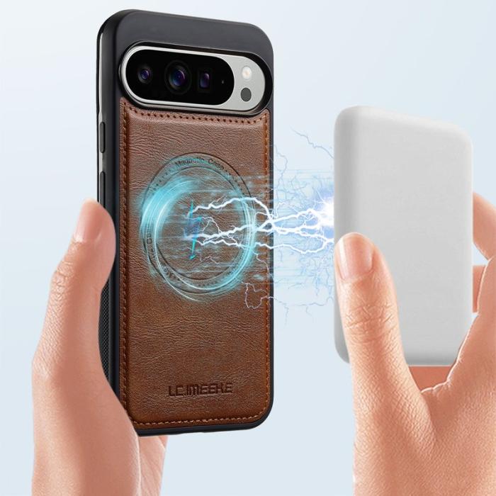 LC.imeeke - LC.IMEEKE Google Pixel 10 Pro Fodral Äkta läder - Brun