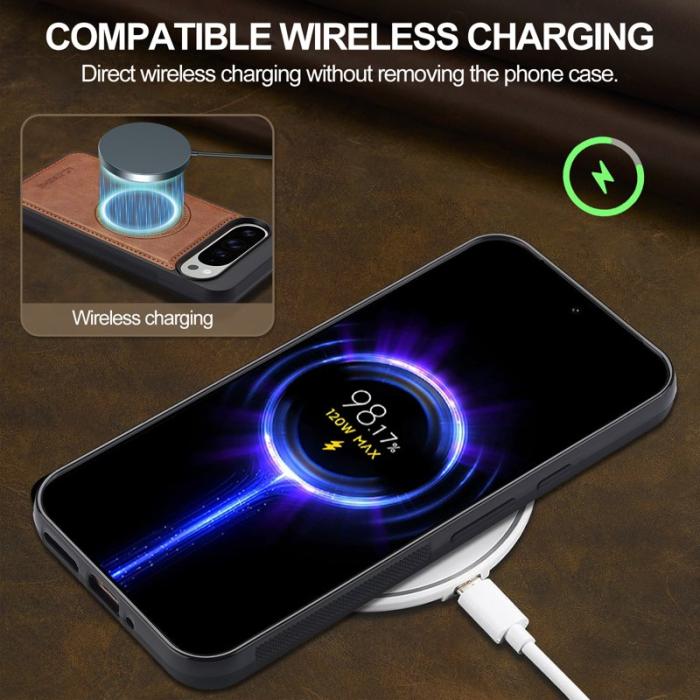 LC.imeeke - LC.IMEEKE Google Pixel 10 Pro Fodral Äkta läder - Brun