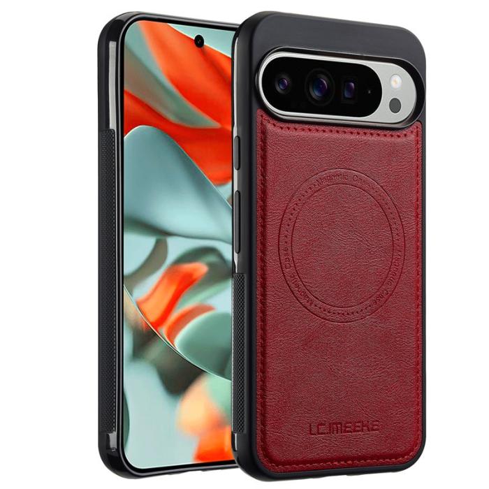LC.imeeke - LC.IMEEKE Google Pixel 10 Pro Fodral Äkta läder - Röd