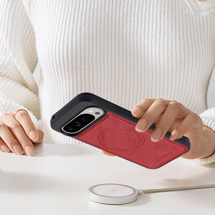 LC.imeeke - LC.IMEEKE Google Pixel 10 Pro Fodral Äkta läder - Röd