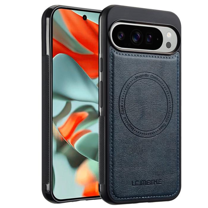 LC.imeeke - LC.IMEEKE Google Pixel 10 Pro XL Fodral Äkta läder - Blå