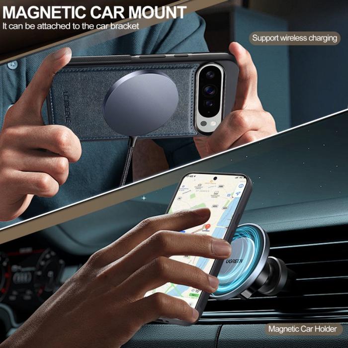 LC.imeeke - LC.IMEEKE Google Pixel 10 Pro XL Fodral Äkta läder - Blå