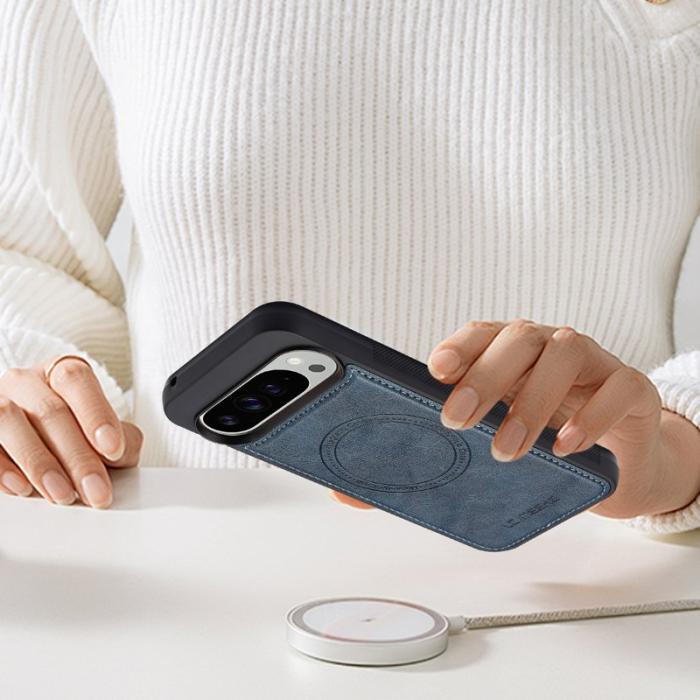 LC.imeeke - LC.IMEEKE Google Pixel 10 Pro XL Fodral Äkta läder - Blå