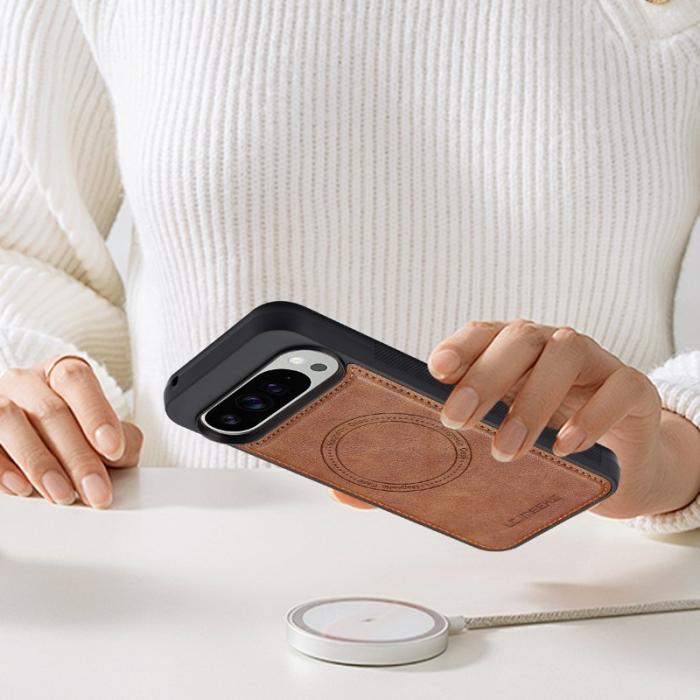 LC.imeeke - LC.IMEEKE Google Pixel 10 Pro XL Fodral Äkta läder - Brun