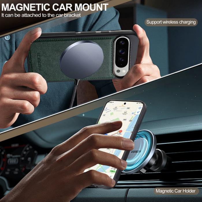 LC.imeeke - LC.IMEEKE Google Pixel 10 Pro XL Fodral Äkta läder - Grön