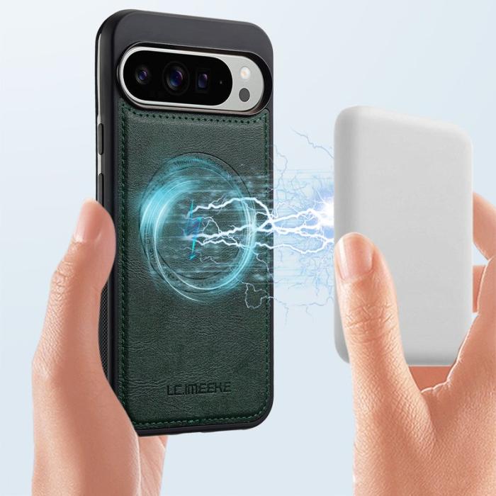 LC.imeeke - LC.IMEEKE Google Pixel 10 Pro XL Fodral Äkta läder - Grön