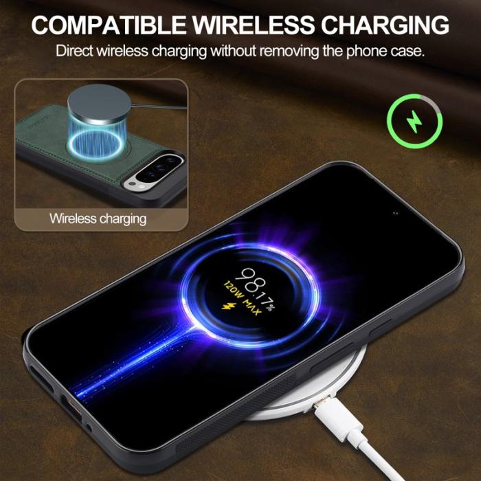 LC.imeeke - LC.IMEEKE Google Pixel 10 Pro XL Fodral Äkta läder - Grön