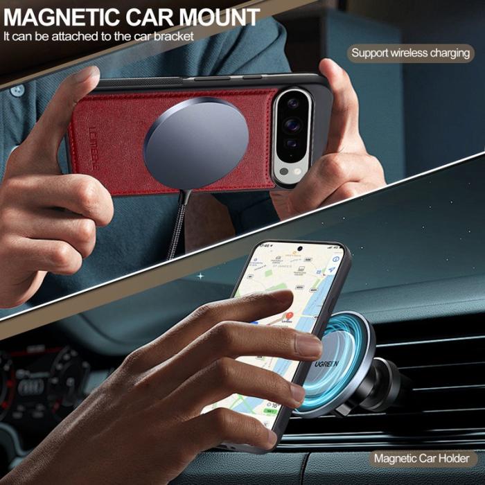 LC.imeeke - LC.IMEEKE Google Pixel 10 Pro XL Fodral - Äkta läder - Röd