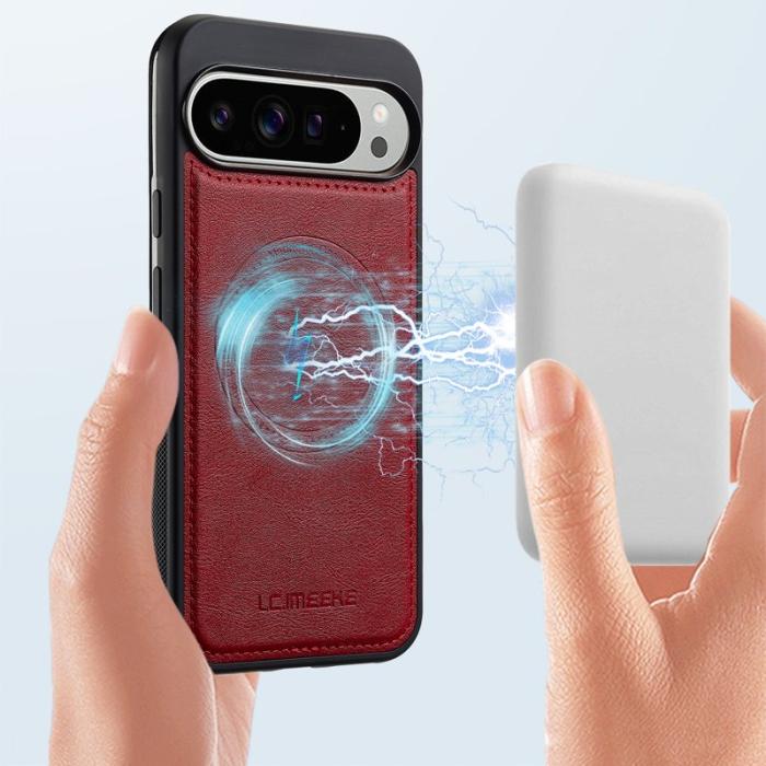 LC.imeeke - LC.IMEEKE Google Pixel 10 Pro XL Fodral - Äkta läder - Röd