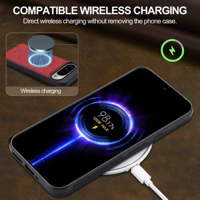 LC.imeeke - LC.IMEEKE Google Pixel 10 Pro XL Fodral - Äkta läder - Röd