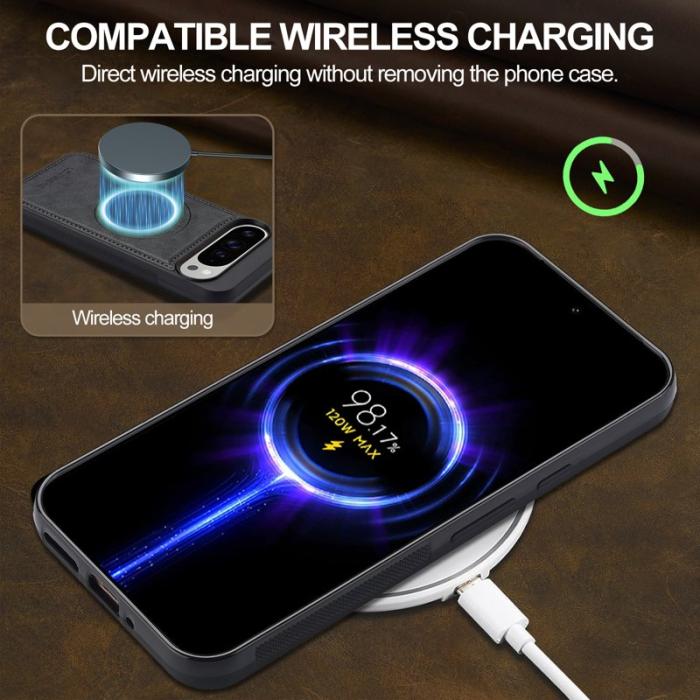 LC.imeeke - LC.IMEEKE Google Pixel 10 Pro XL Fodral - Äkta läder - Svart