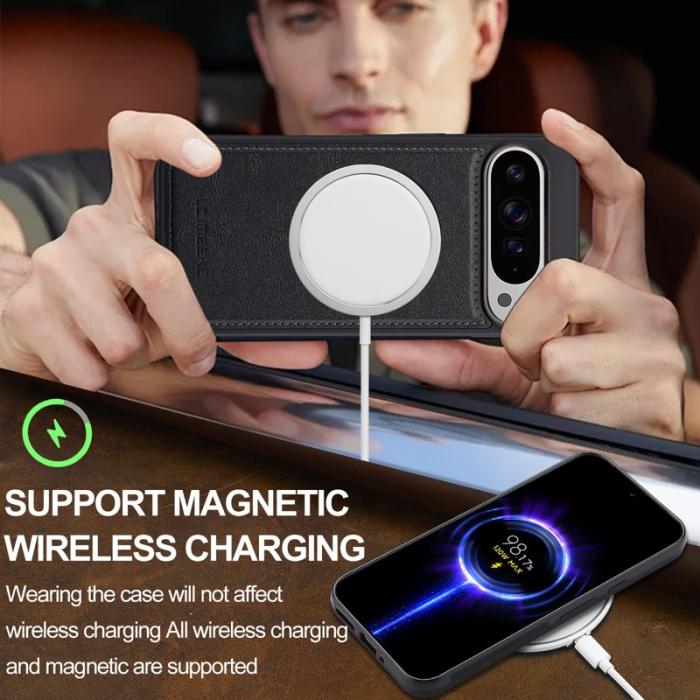 LC.imeeke - LC.IMEEKE Google Pixel 10 Pro XL Fodral - Äkta läder - Svart