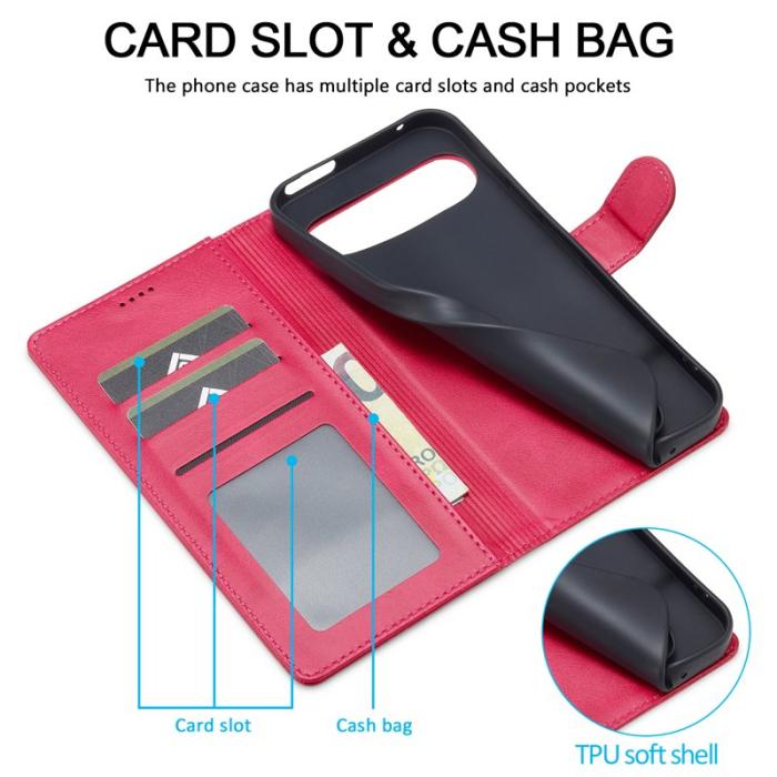 LC.imeeke - LC.IMEEKE Google Pixel 10 Pro XL Fodral PU Läder - Rosa