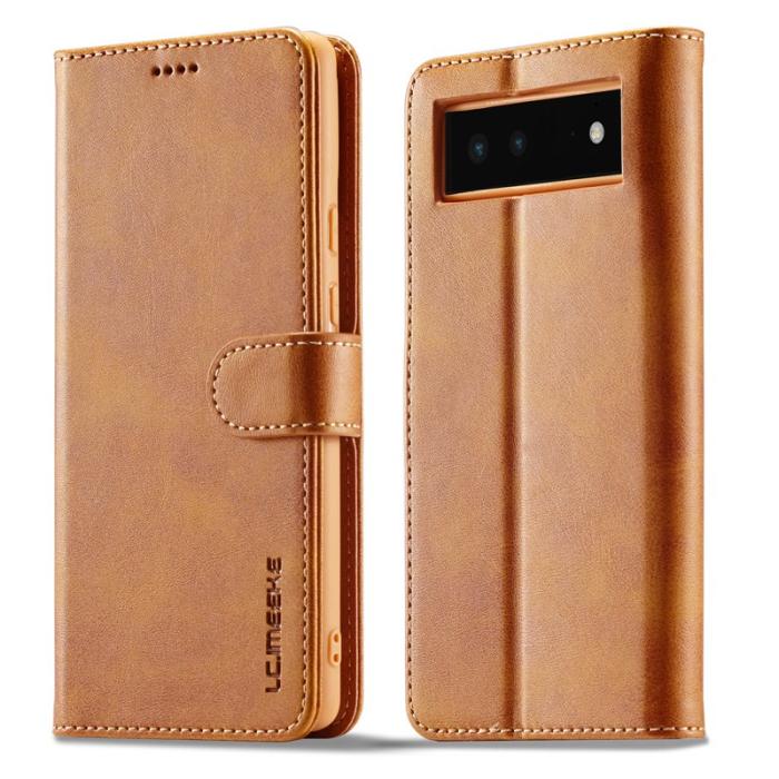 LC.imeeke - LC.IMEEKE Google Pixel 6 Fodral i PU-läder - Gul