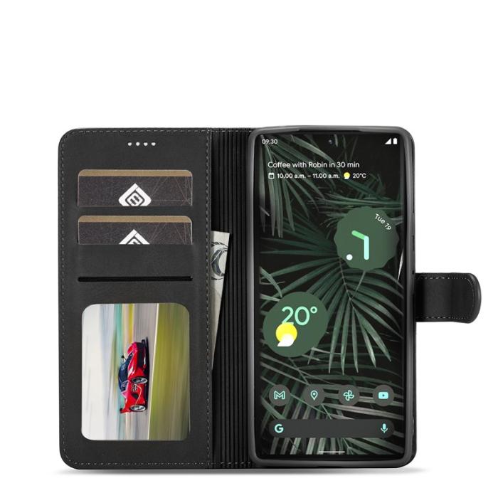 LC.imeeke - LC.IMEEKE Google Pixel 6 Fodral i PU-läder - Svart