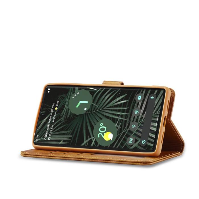 LC.imeeke - LC.IMEEKE Google Pixel 6 Pro Fodral - PU Läder - Gul