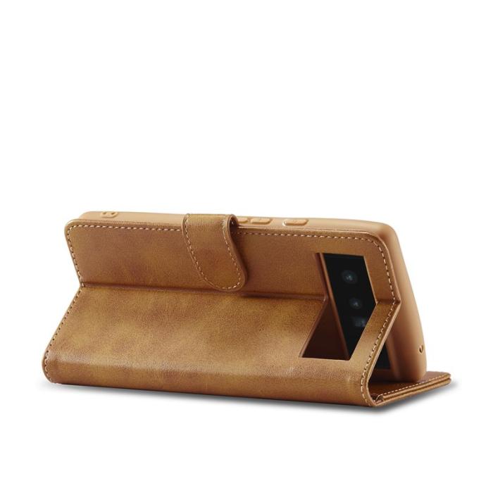 LC.imeeke - LC.IMEEKE Google Pixel 6 Pro Fodral - PU Läder - Gul